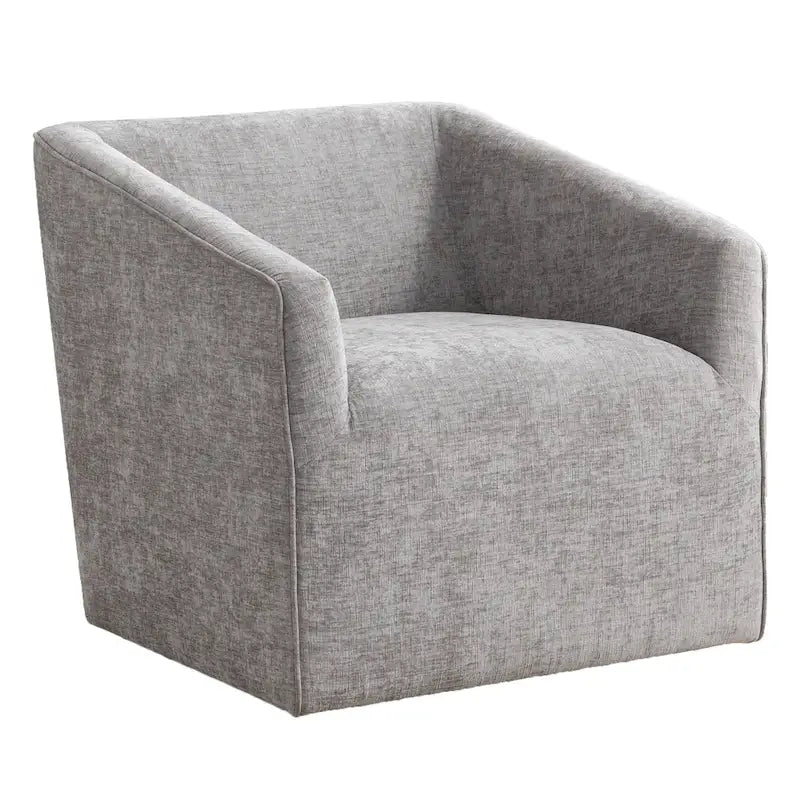31  Chenille Upholstered Barrel Arm Chair with Swivel Base