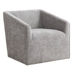 31  Chenille Upholstered Barrel Arm Chair with Swivel Base