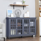 Modern Sideboard Buffet Cabinet with Tempered Glass Doors and Adjustable Shelves