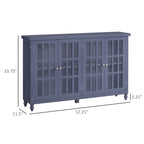 Modern Sideboard Buffet Cabinet with Tempered Glass Doors and Adjustable Shelves