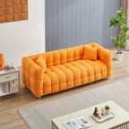 Orange 80  Teddy 3-Seater Sofa with Two Pillows and Sturdy Hardware Foot