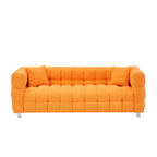 Orange 80  Teddy 3-Seater Sofa with Two Pillows and Sturdy Hardware Foot