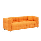 Orange 80  Teddy 3-Seater Sofa with Two Pillows and Sturdy Hardware Foot