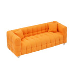 Orange 80  Teddy 3-Seater Sofa with Two Pillows and Sturdy Hardware Foot