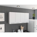 120 Wall Cabinet , Four Doors, Two Cabinets, Two Shelves -White