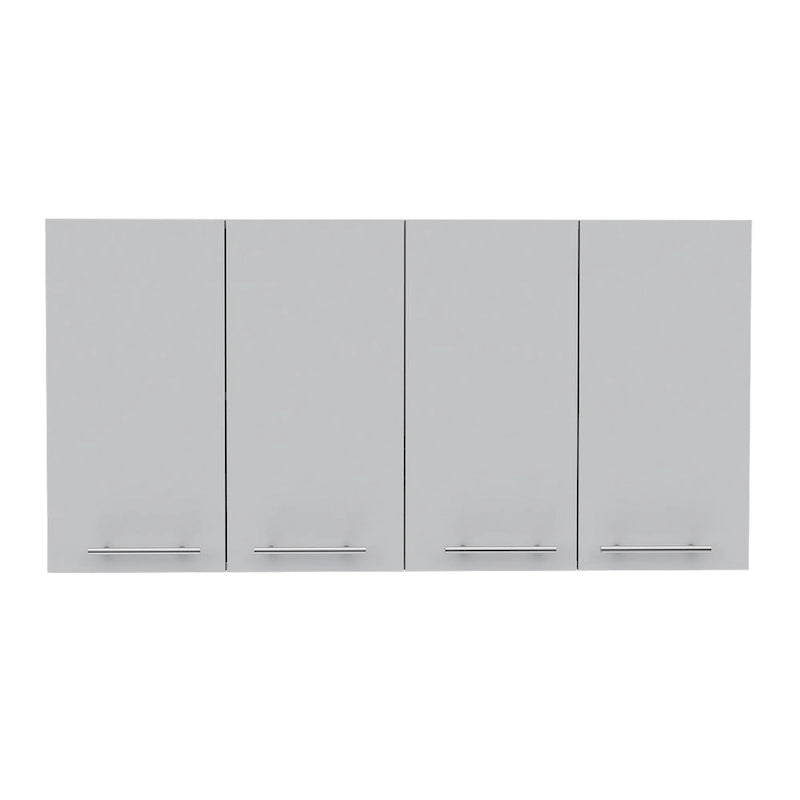120 Wall Cabinet , Four Doors, Two Cabinets, Two Shelves -White