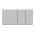 120 Wall Cabinet , Four Doors, Two Cabinets, Two Shelves -White