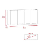 120 Wall Cabinet , Four Doors, Two Cabinets, Two Shelves -White