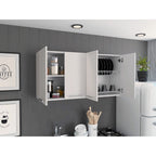 120 Wall Cabinet , Four Doors, Two Cabinets, Two Shelves -White