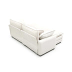 Beige 4-piece Corduroy Upholstered Modular Sleeper Sectional Sofa with 2 Removable Ottoman and 4 Pillows, Free Combination