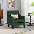 Emerald 26.77  Upholstered Arm Chair with Scooped Arms and Rubber Wood Legs