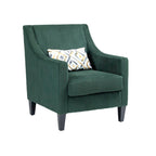 Emerald 26.77  Upholstered Arm Chair with Scooped Arms and Rubber Wood Legs