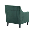 Emerald 26.77  Upholstered Arm Chair with Scooped Arms and Rubber Wood Legs