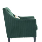 Emerald 26.77  Upholstered Arm Chair with Scooped Arms and Rubber Wood Legs