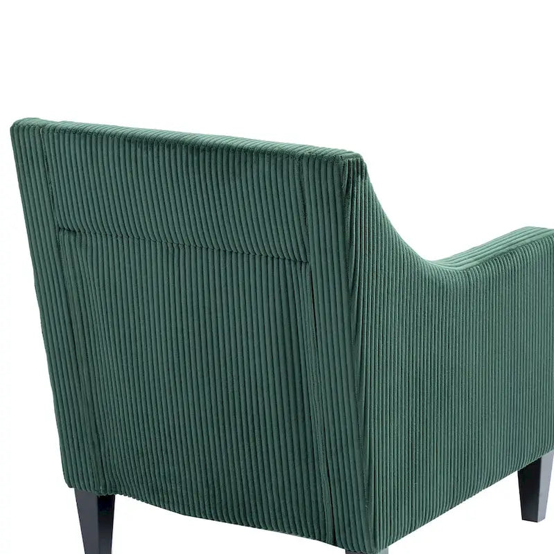 Emerald 26.77  Upholstered Arm Chair with Scooped Arms and Rubber Wood Legs