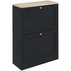 Slim Shoe Cabinet for Entryway, Hidden Shoe Storage Cabinet with 2 Flip Drawers and Adjustable Shelves for 12 Pairs of Shoes