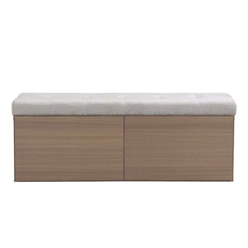 49  Shoe Storage Bench, Entryway Shoe Cabinet Storage Ottoman with Padded Seat Cushion and Double Doors for Entryway, Hallway