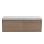49  Shoe Storage Bench, Entryway Shoe Cabinet Storage Ottoman with Padded Seat Cushion and Double Doors for Entryway, Hallway