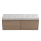 49  Shoe Storage Bench, Entryway Shoe Cabinet Storage Ottoman with Padded Seat Cushion and Double Doors for Entryway, Hallway