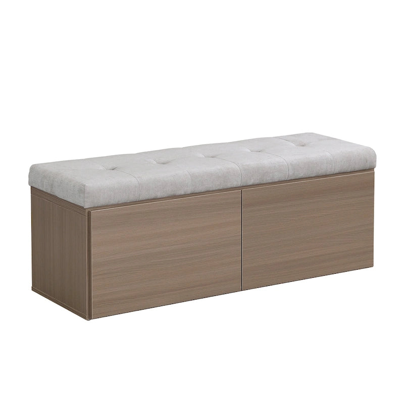 49  Shoe Storage Bench, Entryway Shoe Cabinet Storage Ottoman with Padded Seat Cushion and Double Doors for Entryway, Hallway