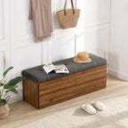 49  Shoe Storage Bench, Entryway Shoe Cabinet Storage Ottoman with Padded Seat Cushion and Double Doors for Entryway, Hallway