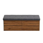 49  Shoe Storage Bench, Entryway Shoe Cabinet Storage Ottoman with Padded Seat Cushion and Double Doors for Entryway, Hallway