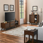 Mid Century Modern Rattan Sideboard Cabinet, Buffet Cabinet, Adjustable Shelf & Solid Wood Feet & Rattan Cabinet Doors