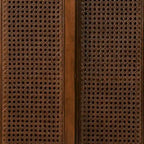 Mid Century Modern Rattan Sideboard Cabinet, Buffet Cabinet, Adjustable Shelf & Solid Wood Feet & Rattan Cabinet Doors