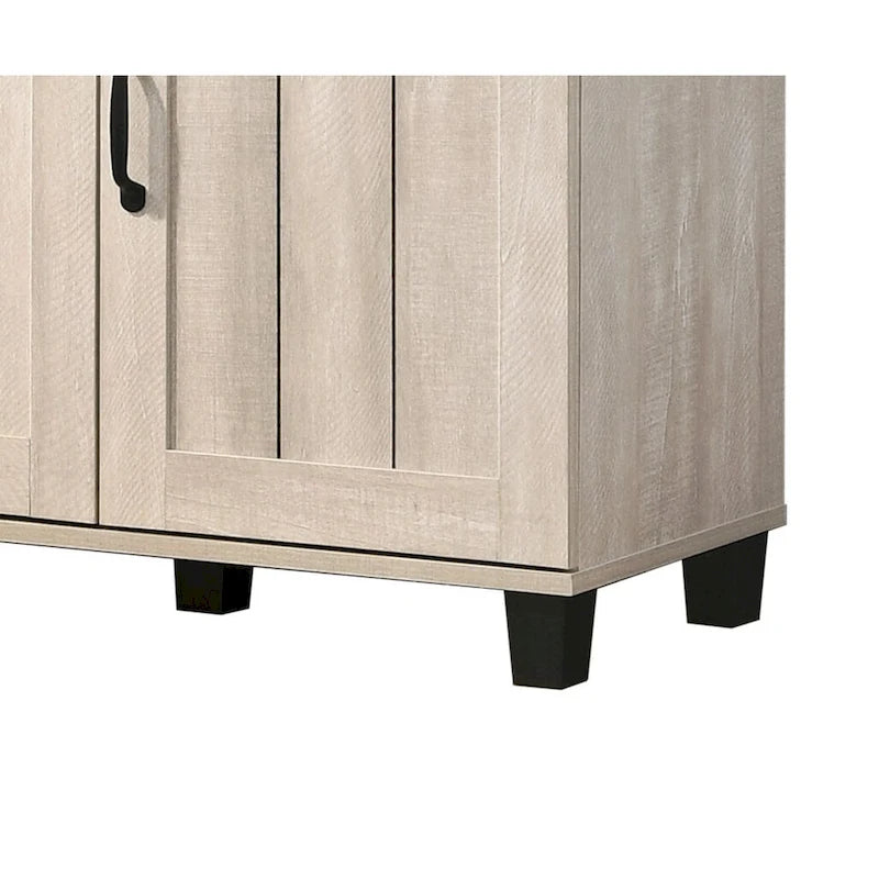 Modern Style 45 W 3-Door Shoe Cabinet, with 6 Adjustable Shelves