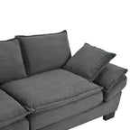 85.4  Modern Curved Sofa, Back Upholstered Couch with 2 Decorative Throw Pillows, Corduroy Fabric Couch