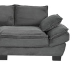 85.4  Modern Curved Sofa, Back Upholstered Couch with 2 Decorative Throw Pillows, Corduroy Fabric Couch