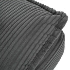 85.4  Modern Curved Sofa, Back Upholstered Couch with 2 Decorative Throw Pillows, Corduroy Fabric Couch