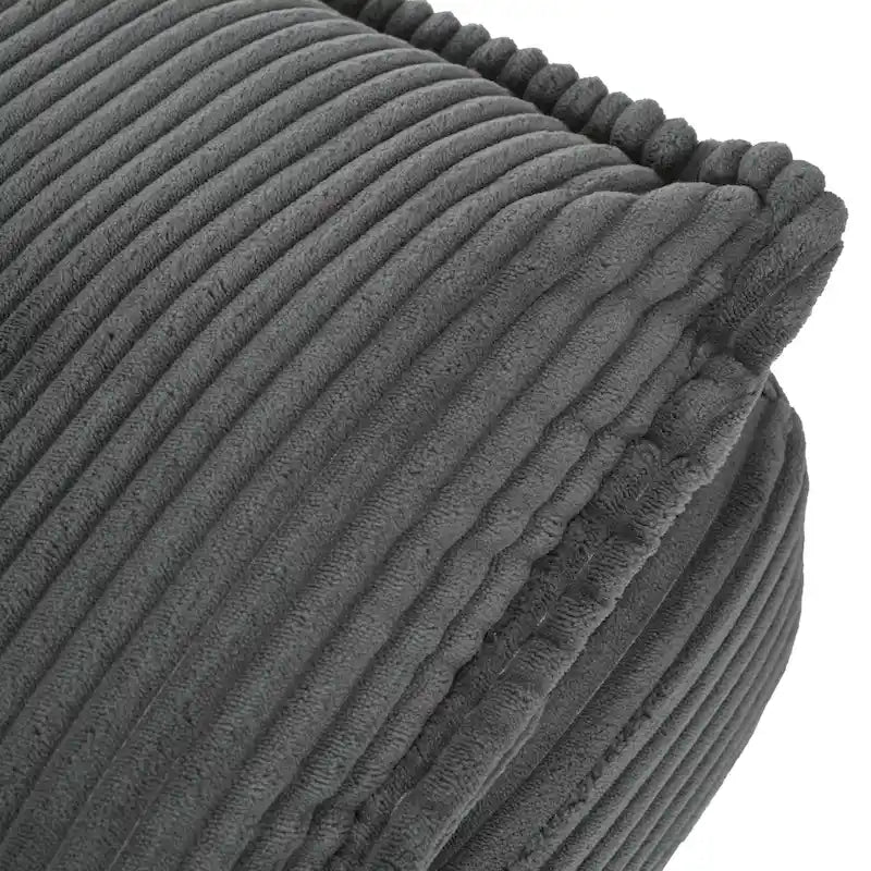 85.4  Modern Curved Sofa, Back Upholstered Couch with 2 Decorative Throw Pillows, Corduroy Fabric Couch