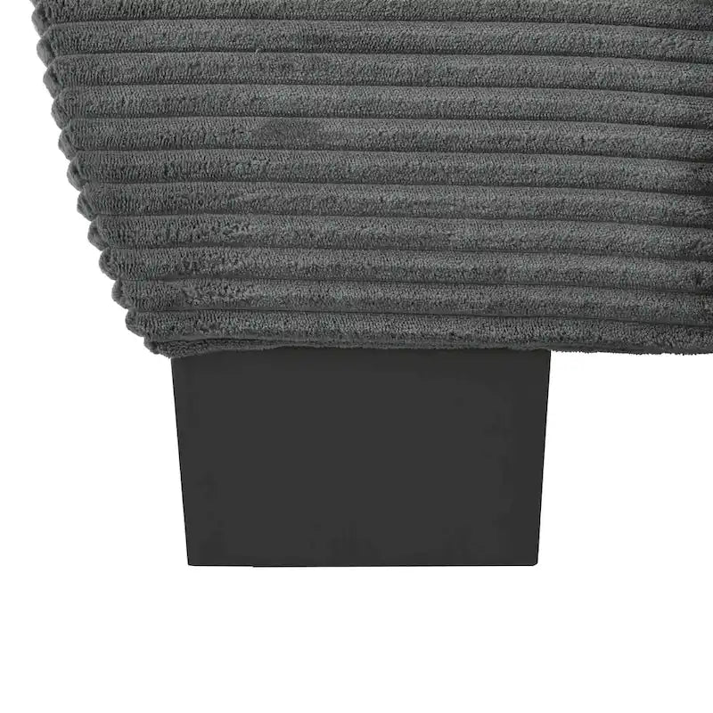 85.4  Modern Curved Sofa, Back Upholstered Couch with 2 Decorative Throw Pillows, Corduroy Fabric Couch