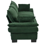 85.4  Modern Curved Sofa, Back Upholstered Couch with 2 Decorative Throw Pillows, Corduroy Fabric Couch