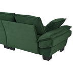 85.4  Modern Curved Sofa, Back Upholstered Couch with 2 Decorative Throw Pillows, Corduroy Fabric Couch