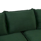 85.4  Modern Curved Sofa, Back Upholstered Couch with 2 Decorative Throw Pillows, Corduroy Fabric Couch