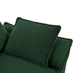 85.4  Modern Curved Sofa, Back Upholstered Couch with 2 Decorative Throw Pillows, Corduroy Fabric Couch