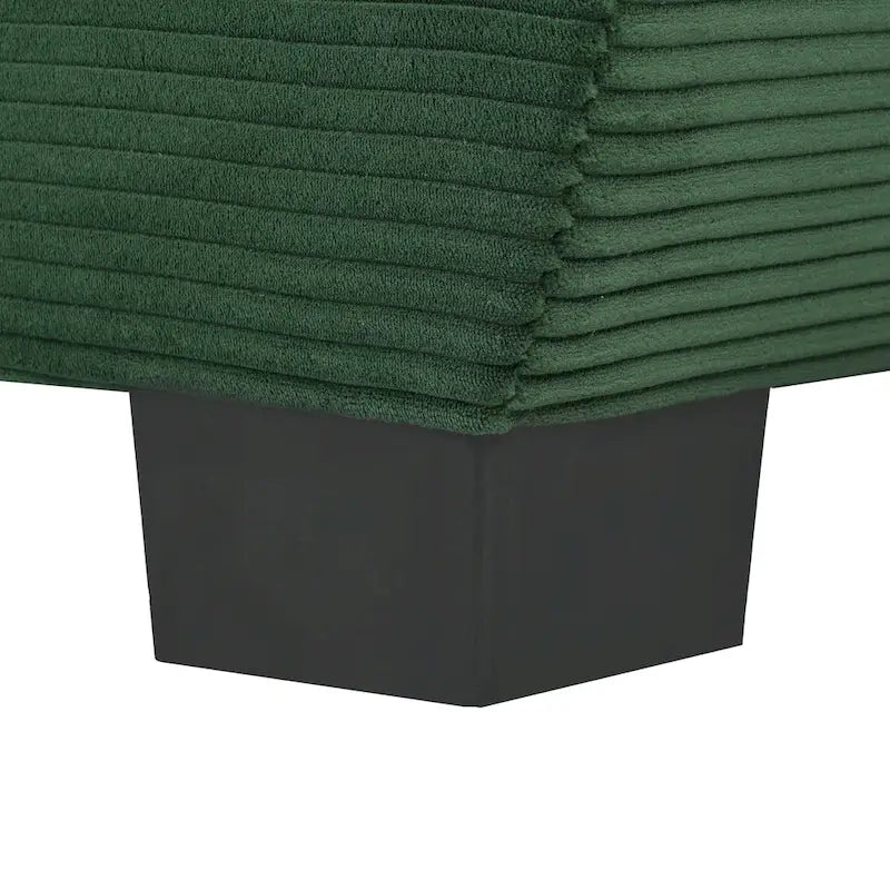 85.4  Modern Curved Sofa, Back Upholstered Couch with 2 Decorative Throw Pillows, Corduroy Fabric Couch