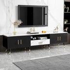 71  Modern TV Stand with 2 Cabinets& Open Compartments, Entertainment Center for TVs up to 80 , Television Console