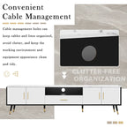 71  Modern TV Stand with 2 Cabinets& Open Compartments, Entertainment Center for TVs up to 80 , Television Console