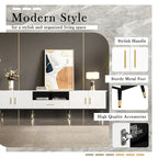 71  Modern TV Stand with 2 Cabinets& Open Compartments, Entertainment Center for TVs up to 80 , Television Console