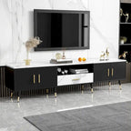 71  Modern TV Stand with 2 Cabinets& Open Compartments, Entertainment Center for TVs up to 80 , Television Console