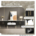 71  Modern TV Stand with 2 Cabinets& Open Compartments, Entertainment Center for TVs up to 80 , Television Console