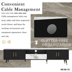 71  Modern TV Stand with 2 Cabinets& Open Compartments, Entertainment Center for TVs up to 80 , Television Console