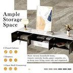 71  Modern TV Stand with 2 Cabinets& Open Compartments, Entertainment Center for TVs up to 80 , Television Console