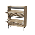 Contemporary Shoe Storage Cabinet With Two Flip Doors, Simple Assembly