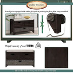 32 Farmhouse Versatile Entry Upholstered Storage Bench with 2 Drawers and Removable Basket