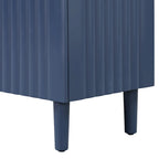 Elegant Four-Door Sideboard with Wavy Pattern Doors, Cylindrical Legs, and Sleek Metal Handles, Adjustable, for Living Room