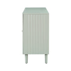 Elegant Four-Door Sideboard with Wavy Pattern Doors, Cylindrical Legs, and Sleek Metal Handles, Adjustable, for Living Room